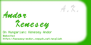 andor kenesey business card